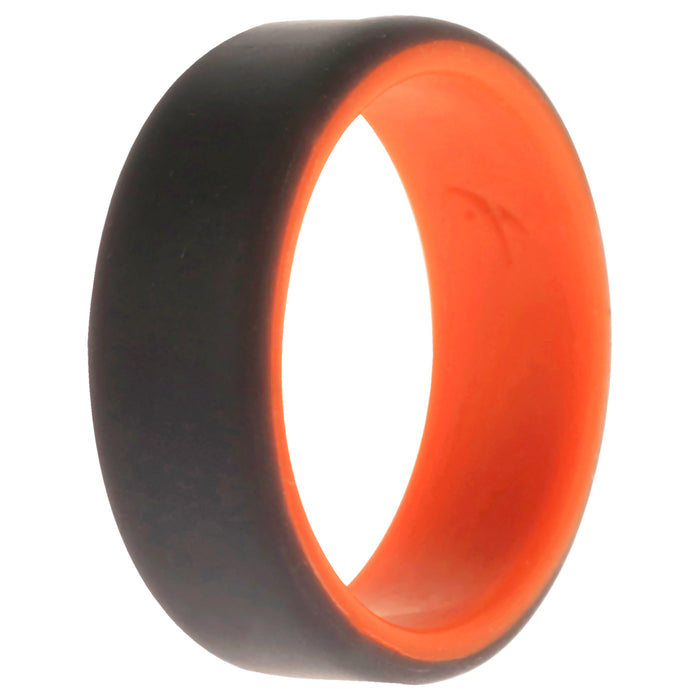 Silicone Wedding 2Layer Beveled 8mm Ring - Orange-Grey by ROQ for Men - 10 mm Ring