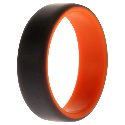 Silicone Wedding 2Layer Beveled 8mm Ring - Orange-Grey by ROQ for Men - 14 mm Ring