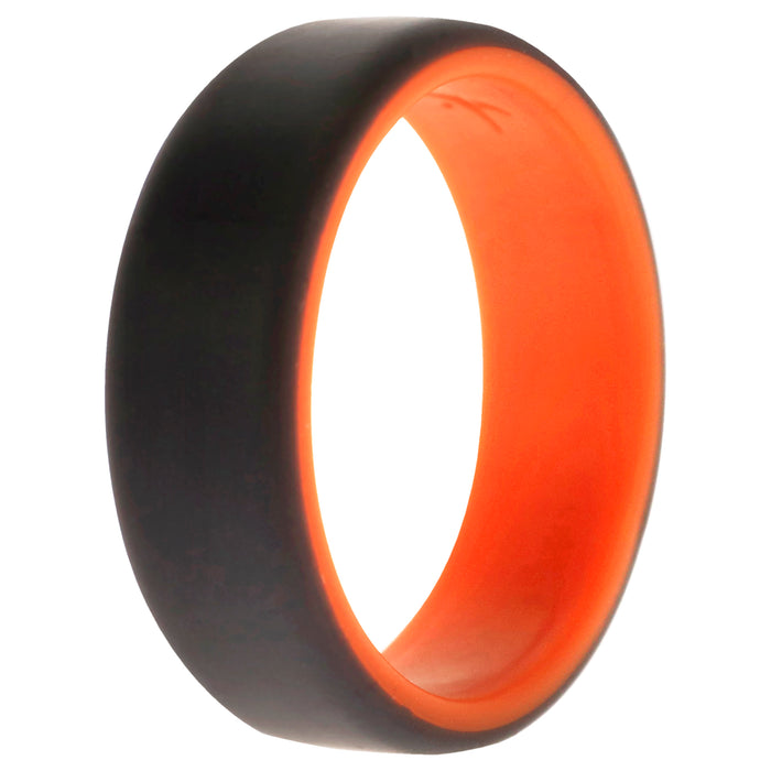 Silicone Wedding 2Layer Beveled 8mm Ring - Orange-Grey by ROQ for Men - 15 mm Ring