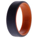 Silicone Wedding 2Layer Beveled 8mm Ring - Orange-Grey by ROQ for Men - 16 mm Ring