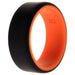 Silicone Wedding 2Layer Beveled 8mm Ring - Orange-Black by ROQ for Men - 8 mm Ring