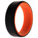 Silicone Wedding 2Layer Beveled 8mm Ring - Orange-Black by ROQ for Men - 13 mm Ring