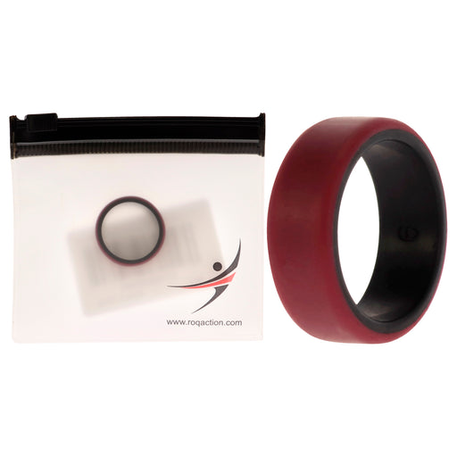 Silicone Wedding 2Layer Beveled 8mm Ring - Bordeaux by ROQ for Men - 9 mm Ring