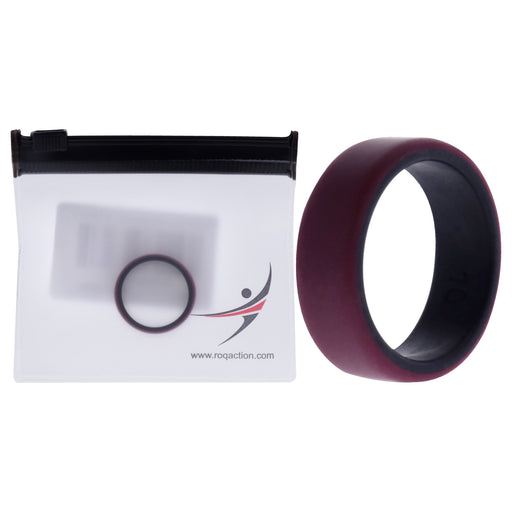 Silicone Wedding 2Layer Beveled 8mm Ring - Bordeaux by ROQ for Men - 10 mm Ring