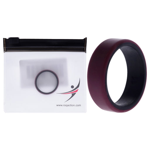 Silicone Wedding 2Layer Beveled 8mm Ring - Bordeaux by ROQ for Men - 11 mm Ring