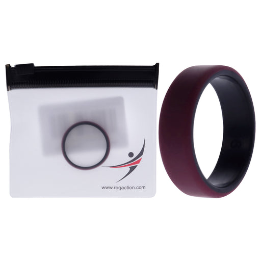 Silicone Wedding 2Layer Beveled 8mm Ring - Bordeaux by ROQ for Men - 16 mm Ring