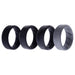 Silicone Wedding BR 8mm Edge Ring Set - Black-Camo by ROQ for Men - 4 x 8 mm Ring