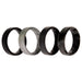 Silicone Wedding BR 8mm Edge Ring Set - Black-Camo by ROQ for Men - 4 x 14 mm Ring