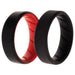 Silicone Wedding BR 8mm Edge Ring Set - Black-Red by ROQ for Men - 2 x 14 mm Ring
