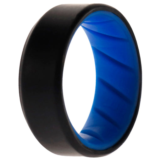 Silicone Wedding BR 8mm Edge Ring - Light-Blue-Black by ROQ for Men - 7 mm Ring