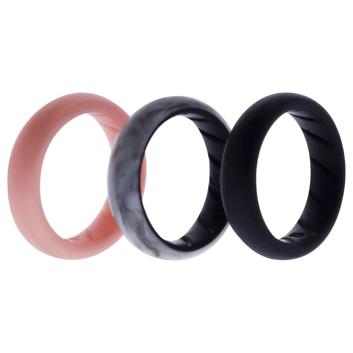 Silicone Wedding BR Solid Ring Set - Marble by ROQ for Women - 3 x 6 mm Ring