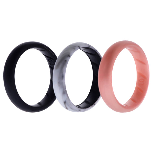 Silicone Wedding BR Solid Ring Set - Marble by ROQ for Women - 3 x 10 mm Ring