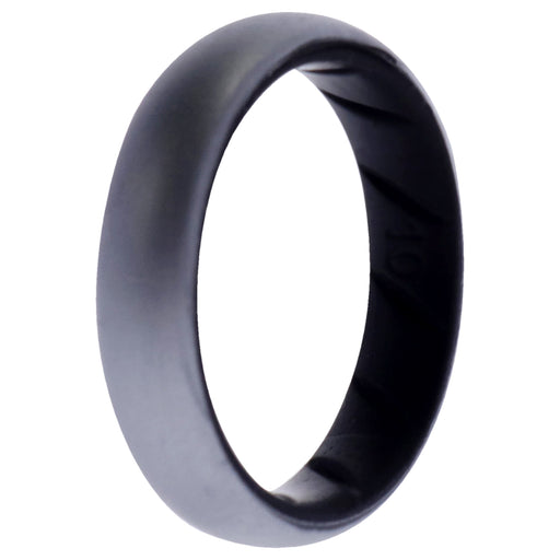 Silicone Wedding BR Solid Ring - Black-Silver by ROQ for Women - 10 mm Ring
