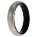 Silicone Wedding BR Solid Ring - Black-Silver by ROQ for Women - 11 mm Ring