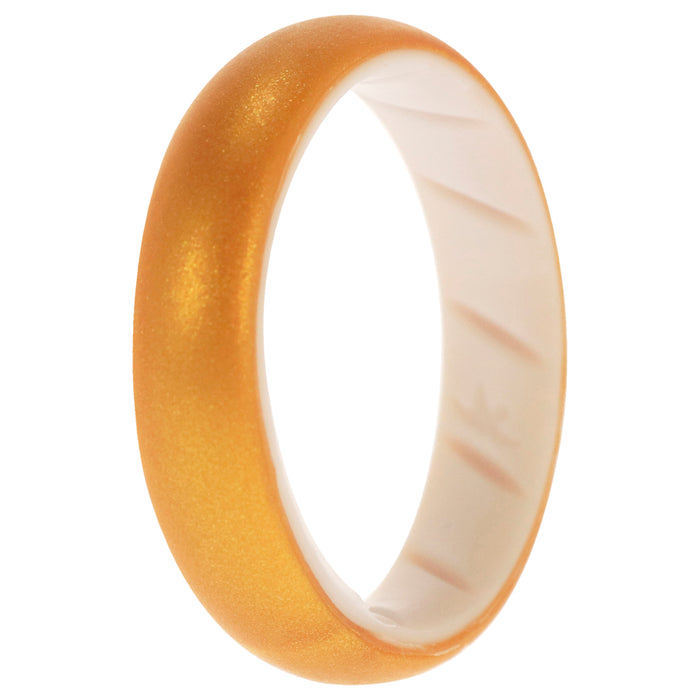 Silicone Wedding BR Solid Ring - White-Gold by ROQ for Women - 10 mm Ring