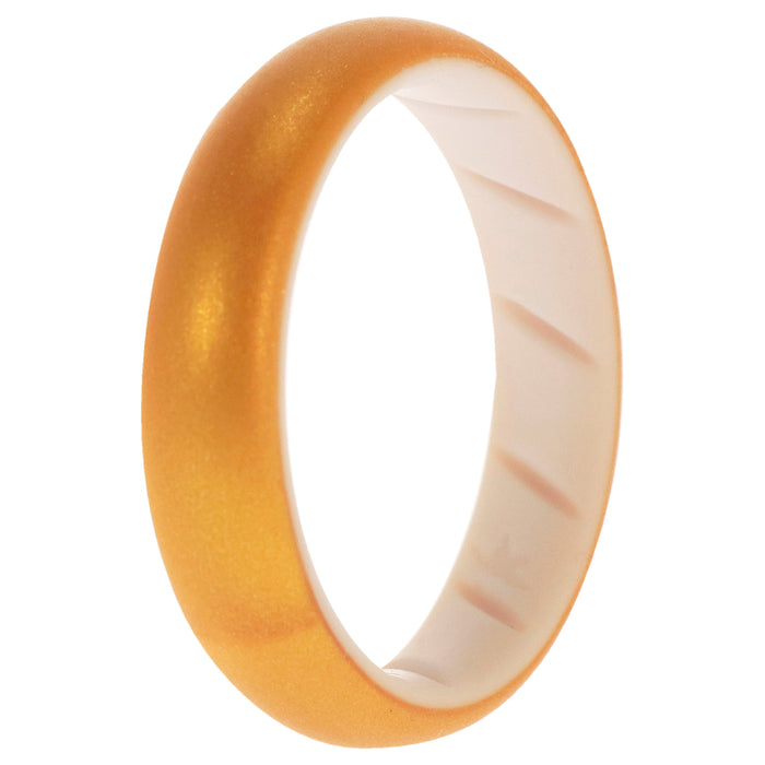 Silicone Wedding BR Solid Ring - White-Gold by ROQ for Women - 11 mm Ring