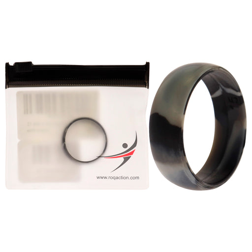 Silicone Wedding Ring - Black-Camo by ROQ for Men - 15 mm Ring