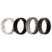 Silicone Wedding BR 8mm Edge Ring Set - Basic-Marble by ROQ for Men - 4 x 11 mm Ring