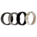 Silicone Wedding BR 8mm Edge Ring Set - Basic-Marble by ROQ for Men - 4 x 13 mm Ring