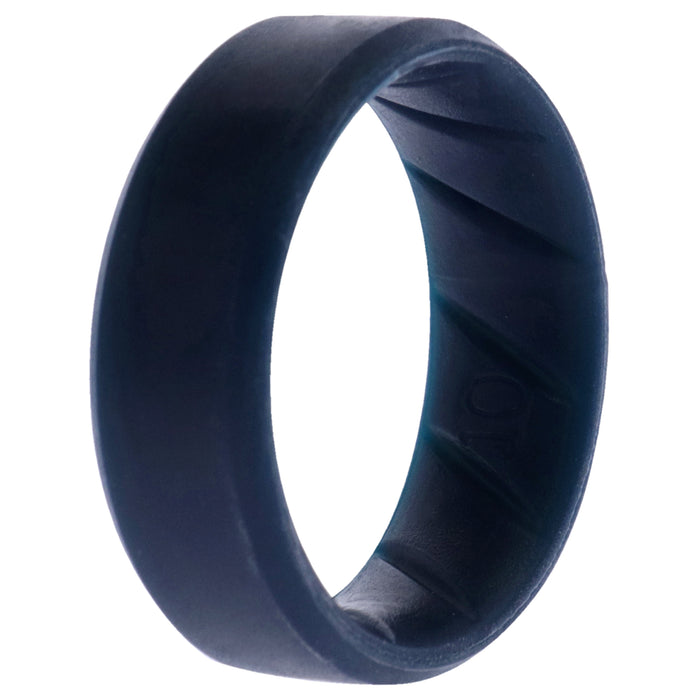 Silicone Wedding BR 8mm Edge Ring - Basic-Blue by ROQ for Men - 10 mm Ring