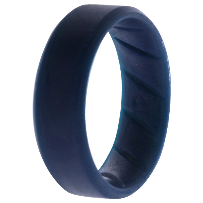 Silicone Wedding BR 8mm Edge Ring - Basic-Blue by ROQ for Men - 12 mm Ring