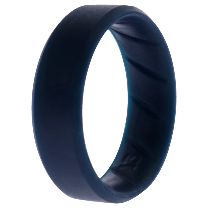 Silicone Wedding BR 8mm Edge Ring - Basic-Blue by ROQ for Men - 13 mm Ring