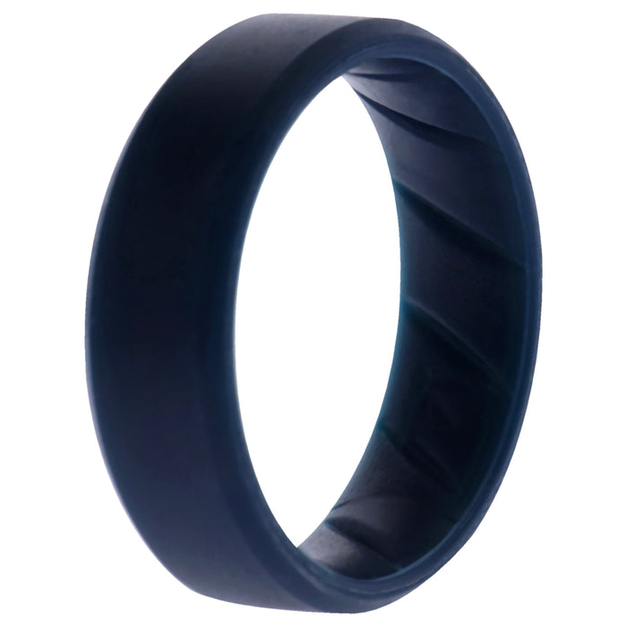 Silicone Wedding BR 8mm Edge Ring - Basic-Blue by ROQ for Men - 14 mm Ring