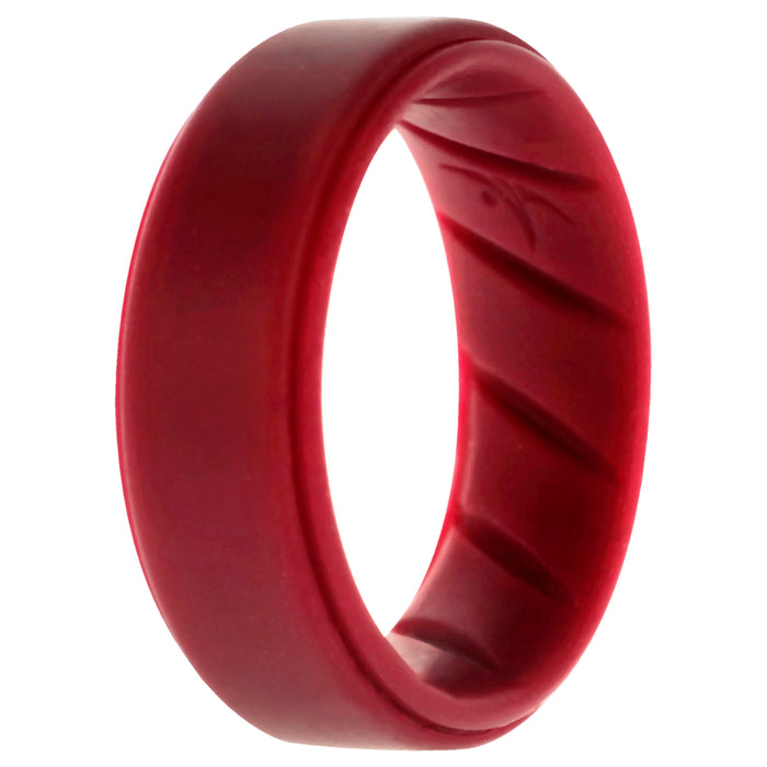Silicone Wedding BR Step Ring Set - Basic-Bordo by ROQ for Men - 8 mm Ring