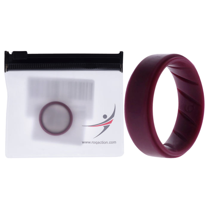 Silicone Wedding BR Step Ring Set - Basic-Bordo by ROQ for Men - 9 mm Ring