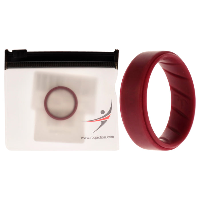 Silicone Wedding BR Step Ring Set - Basic-Bordo by ROQ for Men - 10 mm Ring