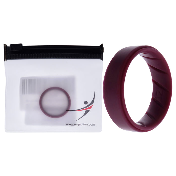 Silicone Wedding BR Step Ring Set - Basic-Bordo by ROQ for Men - 12 mm Ring