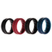 Silicone Wedding BR Middle Line Ring Set - Basic-Bordo by ROQ for Men - 4 x 7 mm Ring