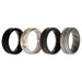 Silicone Wedding BR Middle Line Ring Set - Basic-Marble by ROQ for Men - 4 x 9 mm Ring