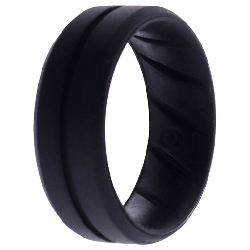 Silicone Wedding BR Middle Line Ring - Basic-Black by ROQ for Men - 9 mm Ring
