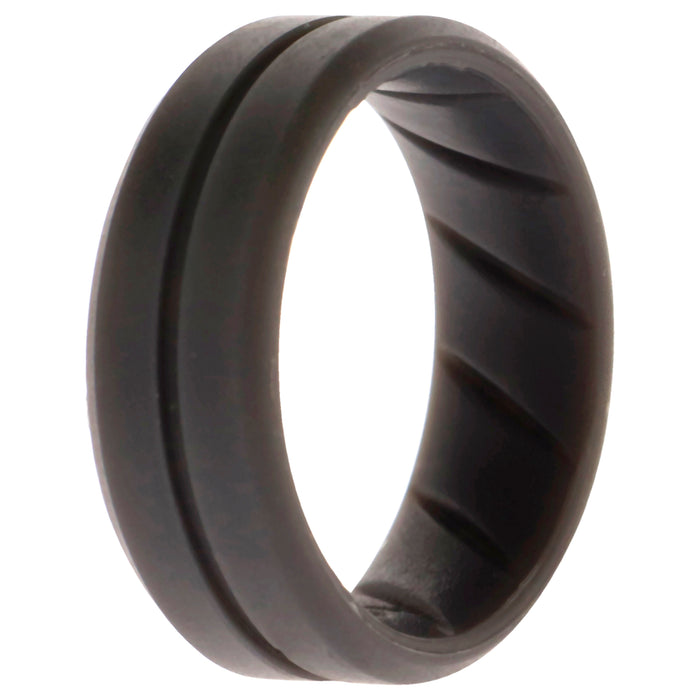 Silicone Wedding BR Middle Line Ring - Basic-Grey by ROQ for Men - 10 mm Ring