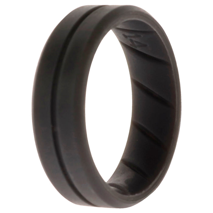 Silicone Wedding BR Middle Line Ring - Basic-Grey by ROQ for Men - 14 mm Ring