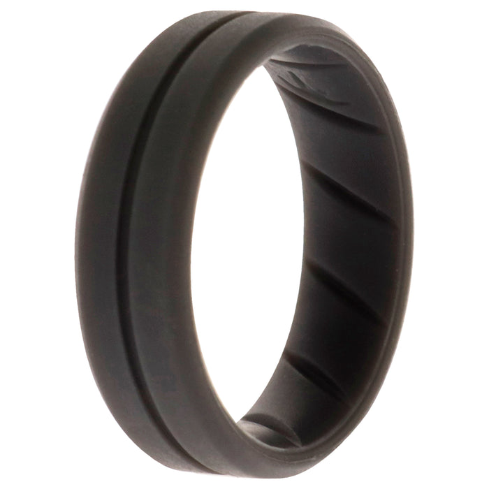 Silicone Wedding BR Middle Line Ring - Basic-Grey by ROQ for Men - 16 mm Ring