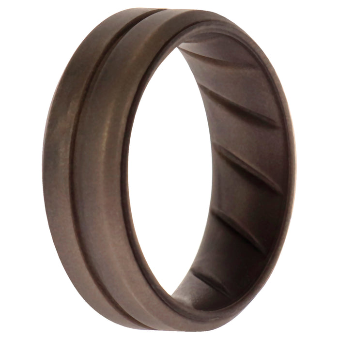 Silicone Wedding BR Middle Line Ring - Basic-Silver by ROQ for Men - 10 mm Ring