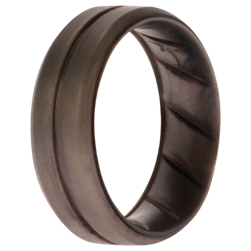 Silicone Wedding BR Middle Line Ring - Basic-Silver by ROQ for Men - 13 mm Ring