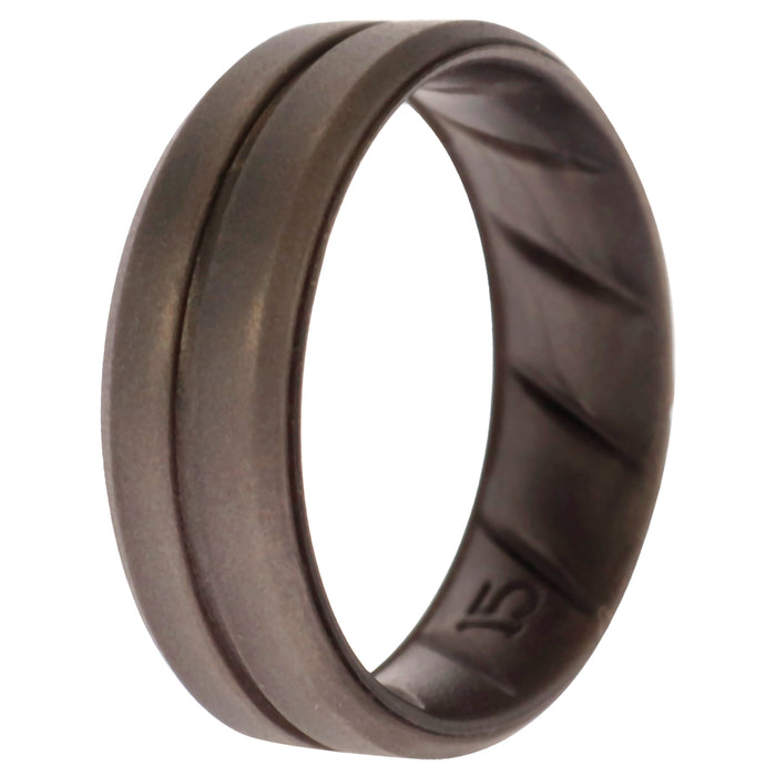 Silicone Wedding BR Middle Line Ring - Basic-Silver by ROQ for Men - 15 mm Ring