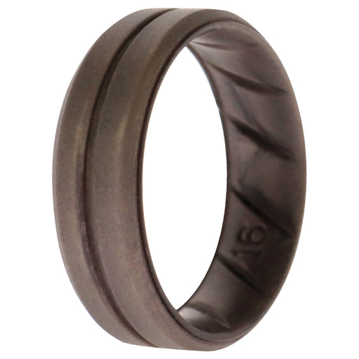 Silicone Wedding BR Middle Line Ring - Basic-Silver by ROQ for Men - 16 mm Ring