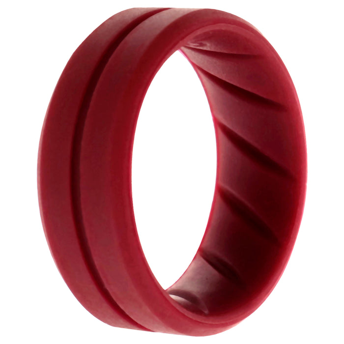 Silicone Wedding BR Middle Line Ring - Basic-Bordo by ROQ for Men - 8 mm Ring