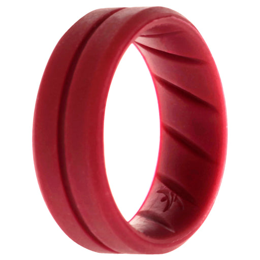 Silicone Wedding BR Middle Line Ring - Basic-Bordo by ROQ for Men - 9 mm Ring