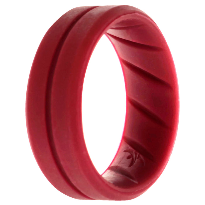Silicone Wedding BR Middle Line Ring - Basic-Bordo by ROQ for Men - 9 mm Ring
