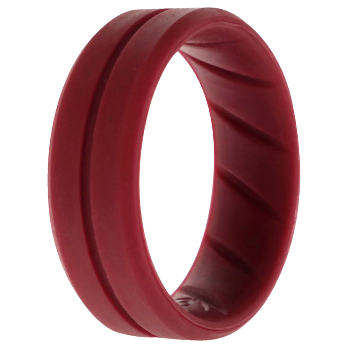 Silicone Wedding BR Middle Line Ring - Basic-Bordo by ROQ for Men - 10 mm Ring