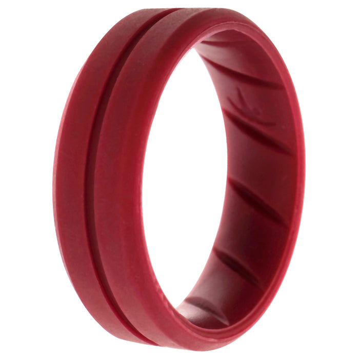 Silicone Wedding BR Middle Line Ring - Basic-Bordo by ROQ for Men - 15 mm Ring