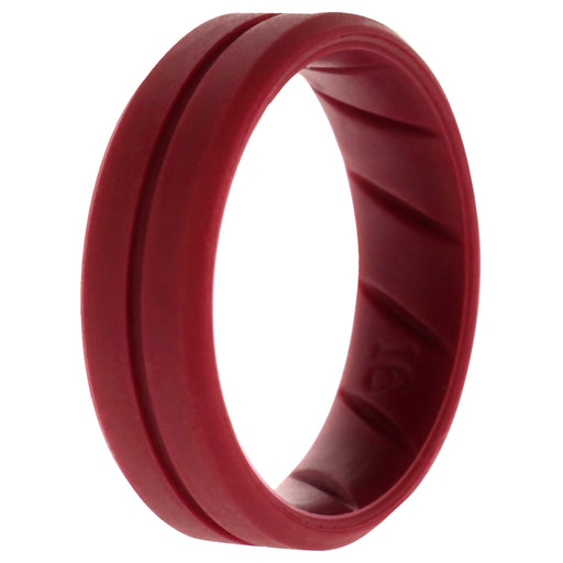 Silicone Wedding BR Middle Line Ring - Basic-Bordo by ROQ for Men - 16 mm Ring