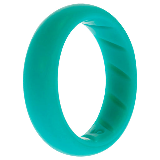 Silicone Wedding BR Solid Ring - Basic-Turquoise by ROQ for Women - 5 mm Ring