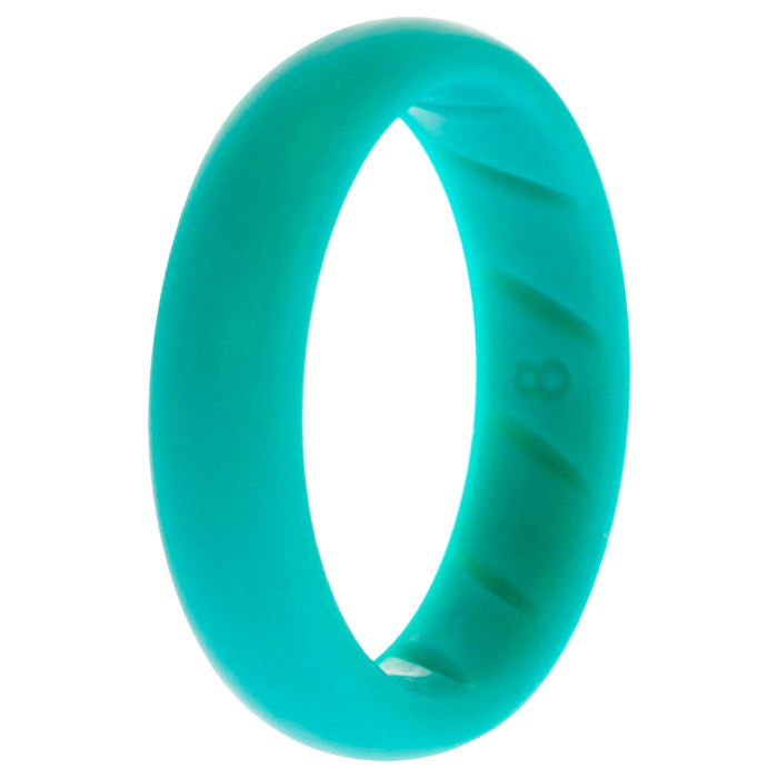 Silicone Wedding BR Solid Ring - Basic-Turquoise by ROQ for Women - 8 mm Ring