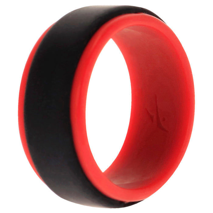 Silicone Wedding 2Layer Step Ring - Red-Black by ROQ for Men - 7 mm Ring